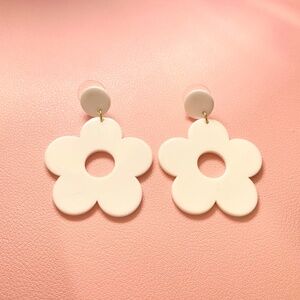 White Flower Earrings